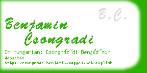 benjamin csongradi business card